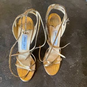 Stunning Jimmy Choo stilettos - gold & black, size 39